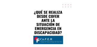 CoFER frente a la situación de emergencia en Atención a Personas con Discapacidad